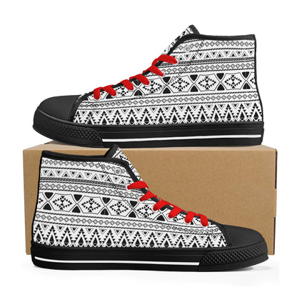 Womens High Top Canvas Shoes - Customized Tongue