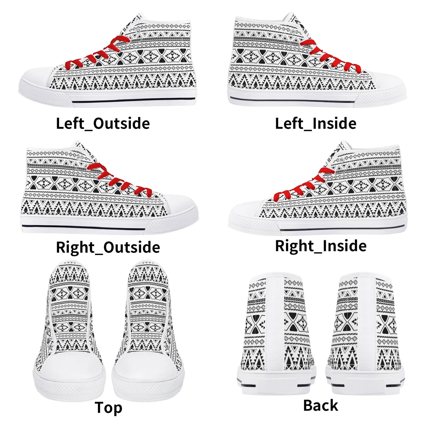 Womens High Top Canvas Shoes - Customized Tongue