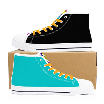 Womens High Top Canvas Shoes - Customized Tongue