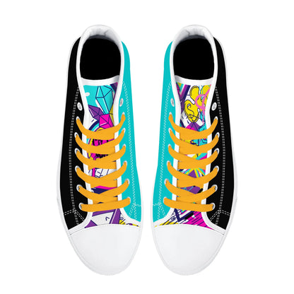 Womens High Top Canvas Shoes - Customized Tongue