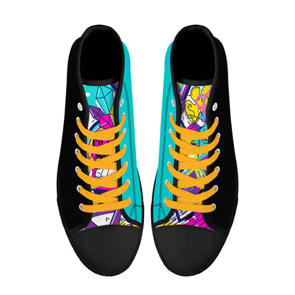 Womens High Top Canvas Shoes - Customized Tongue