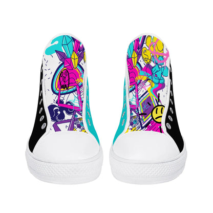 Womens High Top Canvas Shoes - Customized Tongue