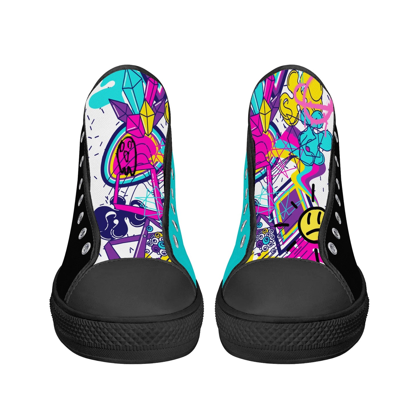 Womens High Top Canvas Shoes - Customized Tongue