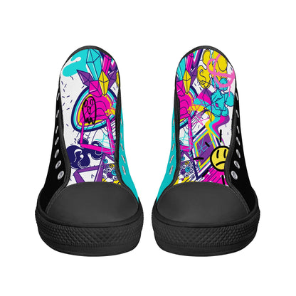 Womens High Top Canvas Shoes - Customized Tongue