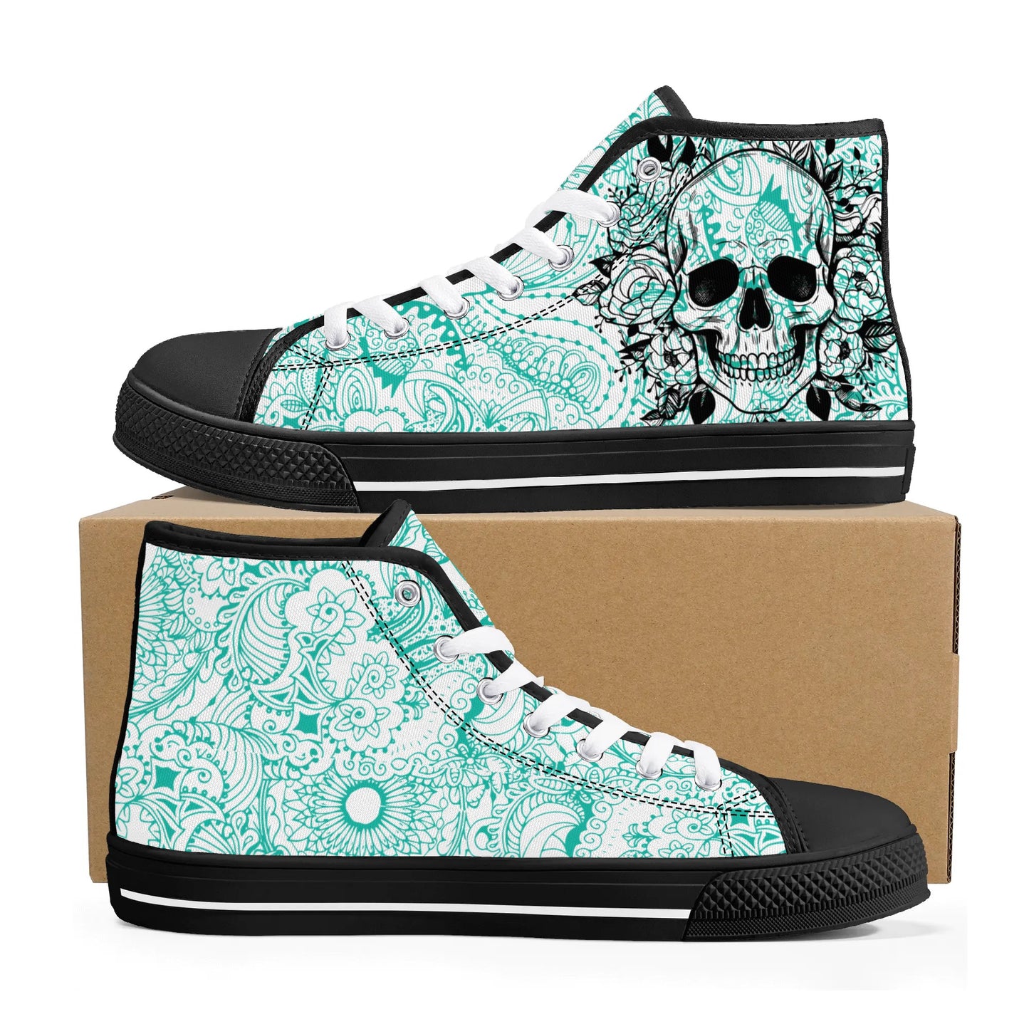 Womens High Top Canvas Shoes - Customized Tongue