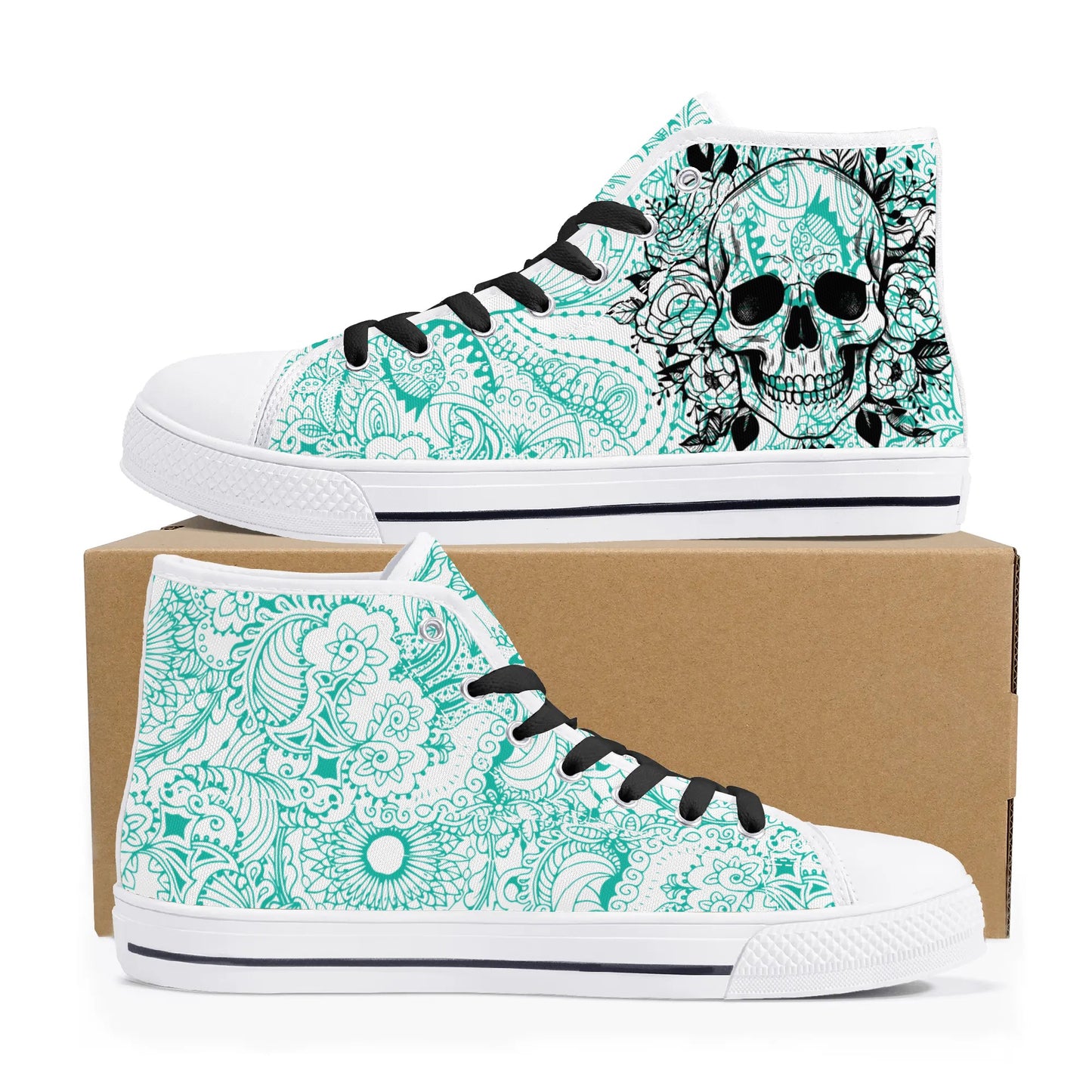 Womens High Top Canvas Shoes - Customized Tongue