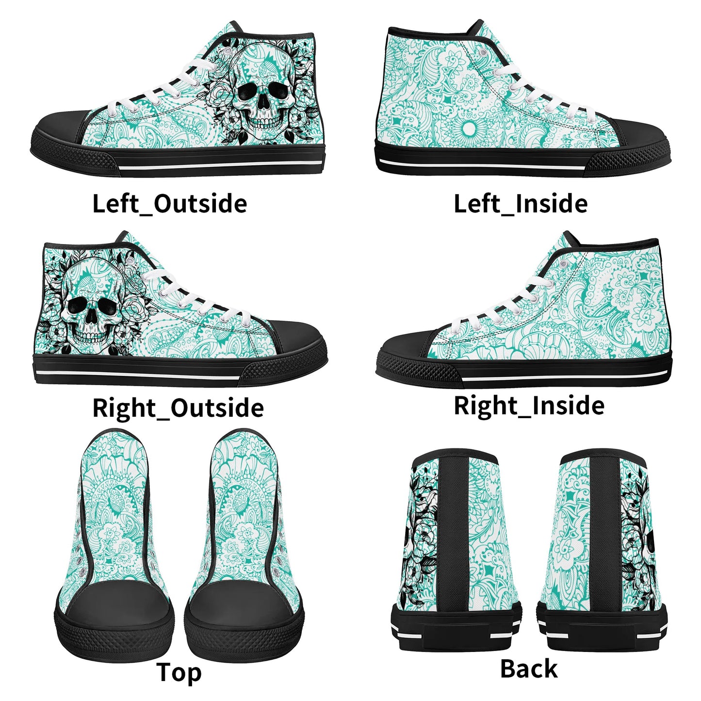 Womens High Top Canvas Shoes - Customized Tongue