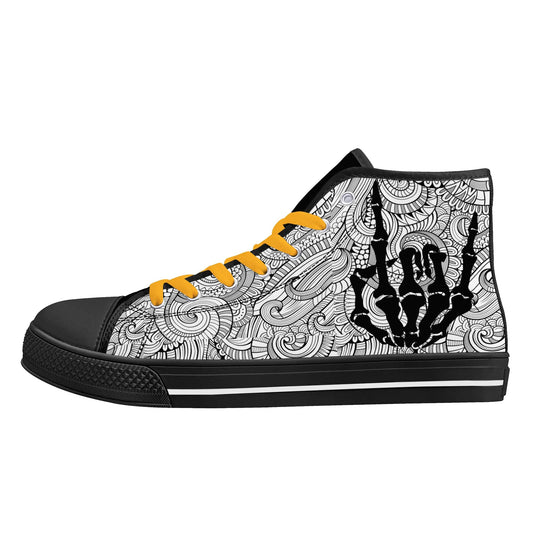 Womens High Top Canvas Shoes - Customized Tongue