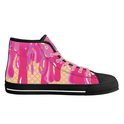 Mens High Top Canvas Shoes - Customized Tongue