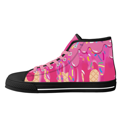 Mens High Top Canvas Shoes - Customized Tongue