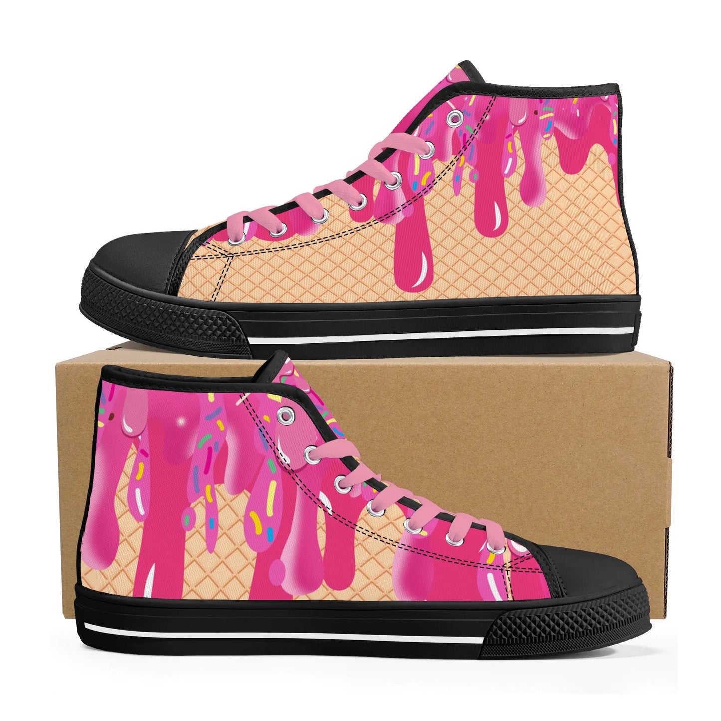 Mens High Top Canvas Shoes - Customized Tongue