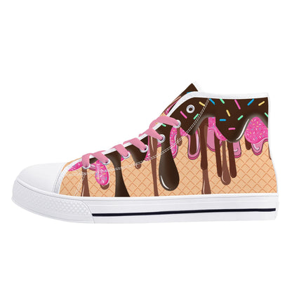 Mens High Top Canvas Shoes - Customized Tongue