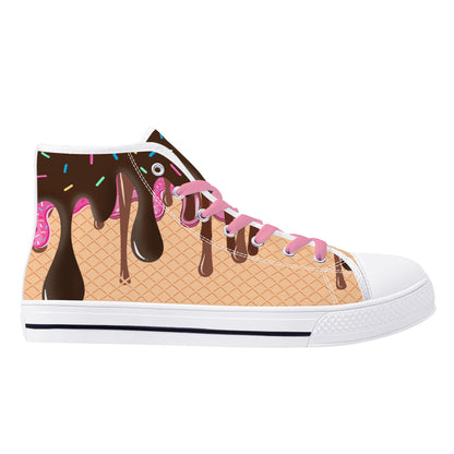 Mens High Top Canvas Shoes - Customized Tongue