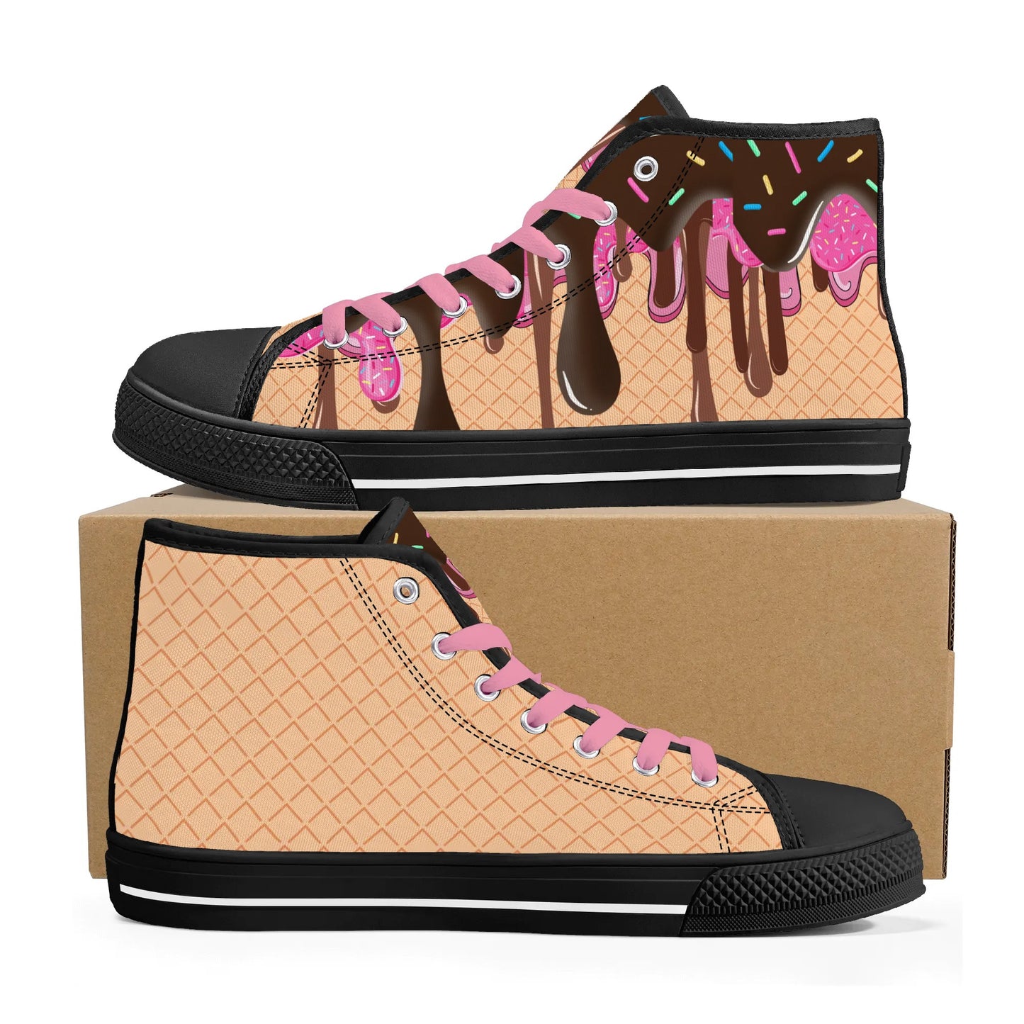 Mens High Top Canvas Shoes - Customized Tongue