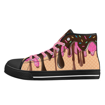 Mens High Top Canvas Shoes - Customized Tongue