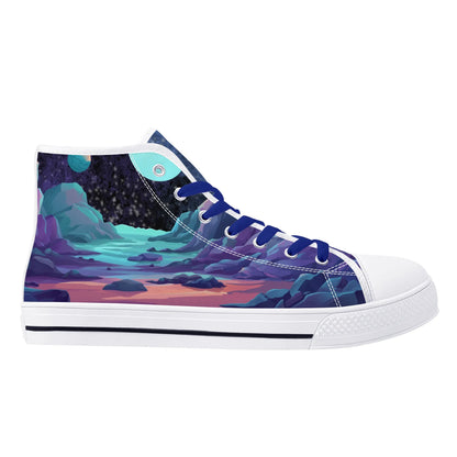 Mens High Top Canvas Shoes - Customized Tongue