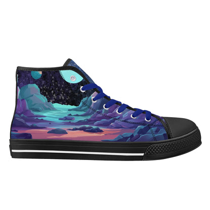 Mens High Top Canvas Shoes - Customized Tongue