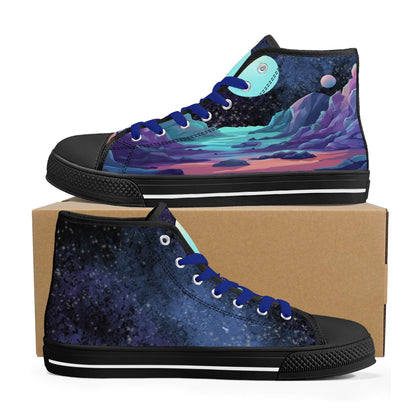 Mens High Top Canvas Shoes - Customized Tongue