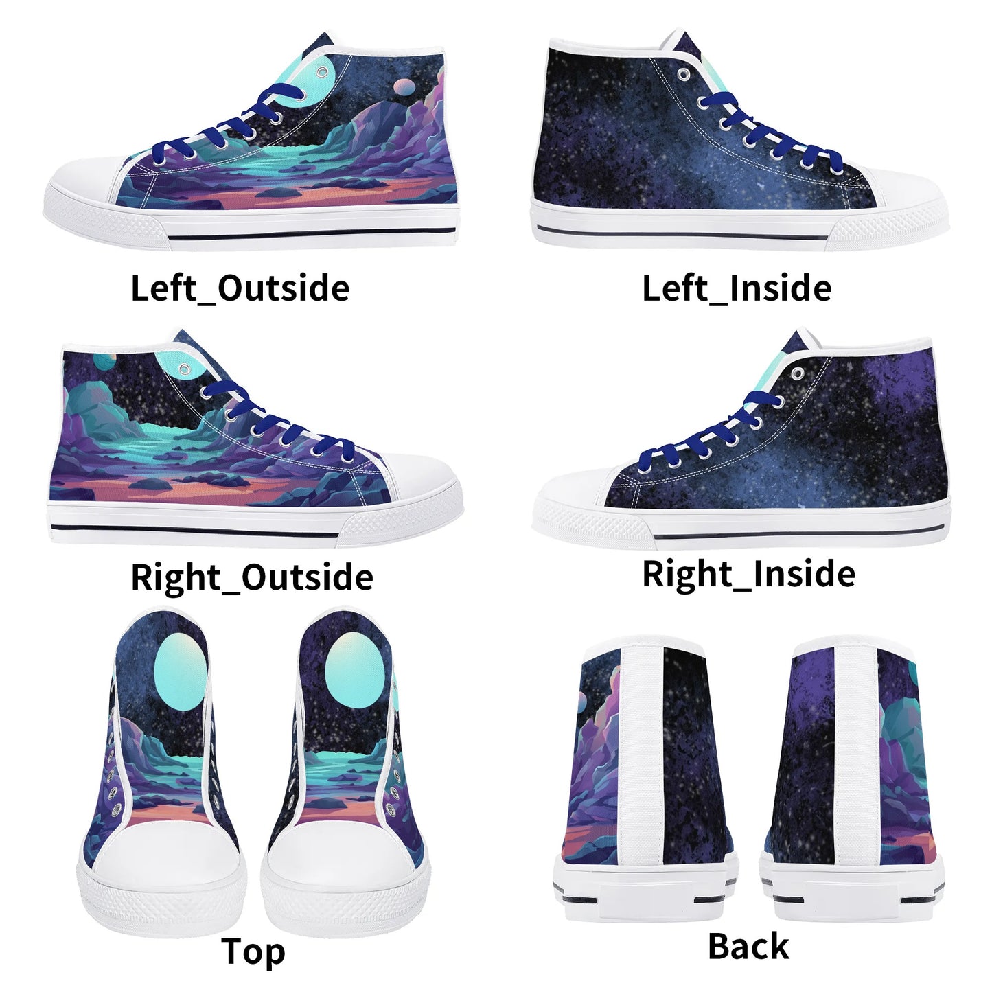 Mens High Top Canvas Shoes - Customized Tongue