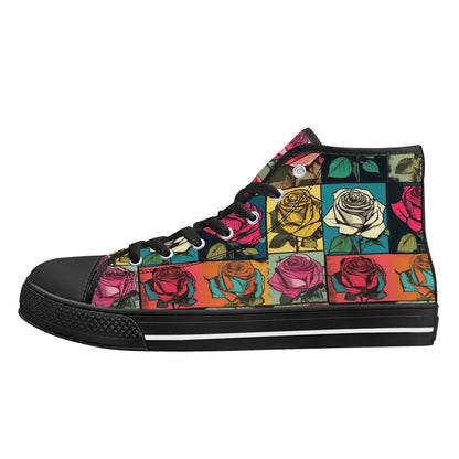 Mens High Top Canvas Shoes - Customized Tongue