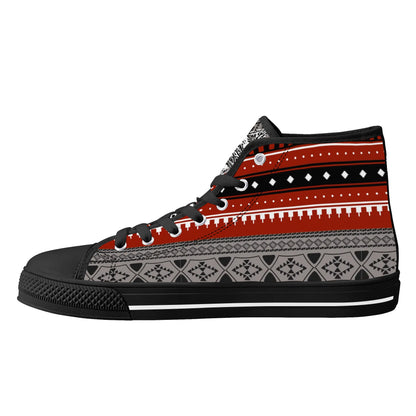 Mens High Top Canvas Shoes - Customized Tongue