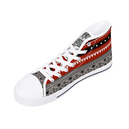 Mens High Top Canvas Shoes - Customized Tongue