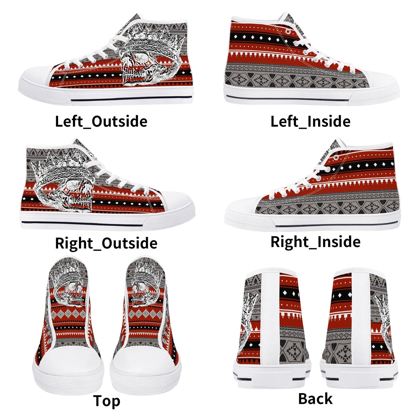 Mens High Top Canvas Shoes - Customized Tongue