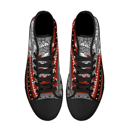 Mens High Top Canvas Shoes - Customized Tongue