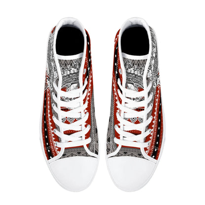 Mens High Top Canvas Shoes - Customized Tongue