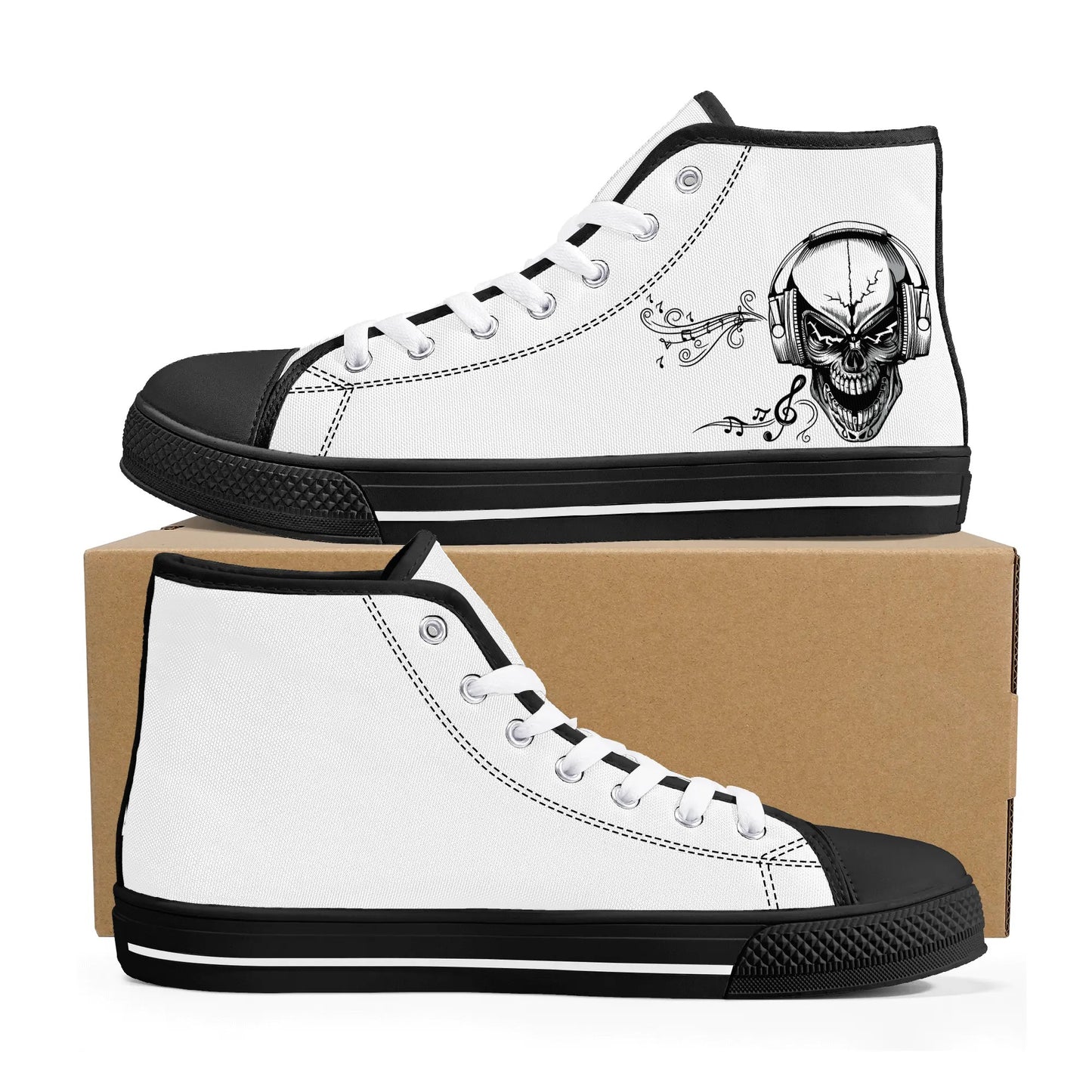 Mens High Top Canvas Shoes - Customized Tongue