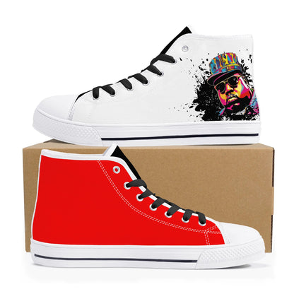 Mens High Top Canvas Shoes - Customized Tongue