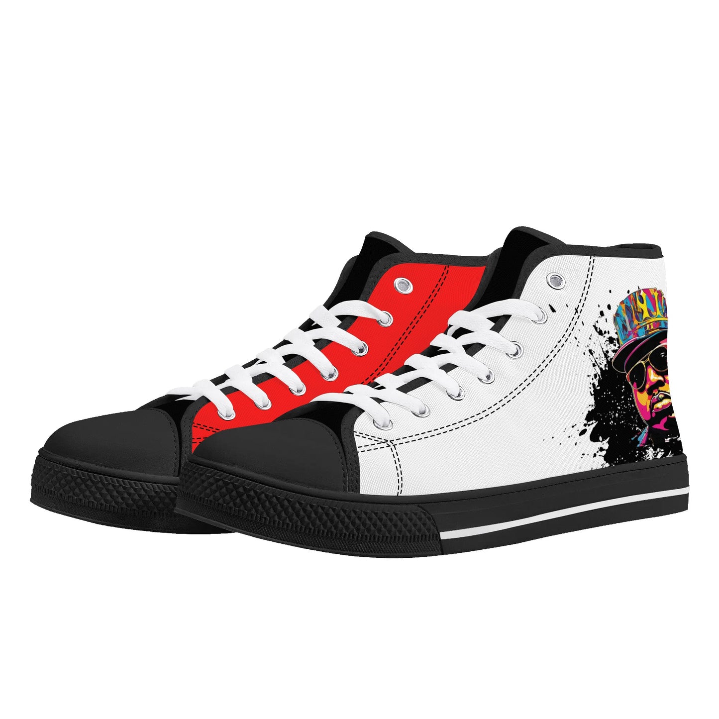 Mens High Top Canvas Shoes - Customized Tongue