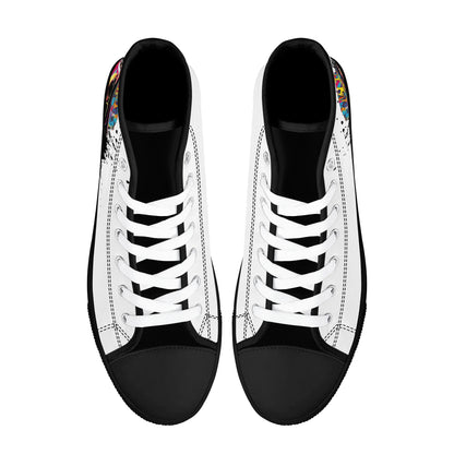 Mens High Top Canvas Shoes - Customized Tongue