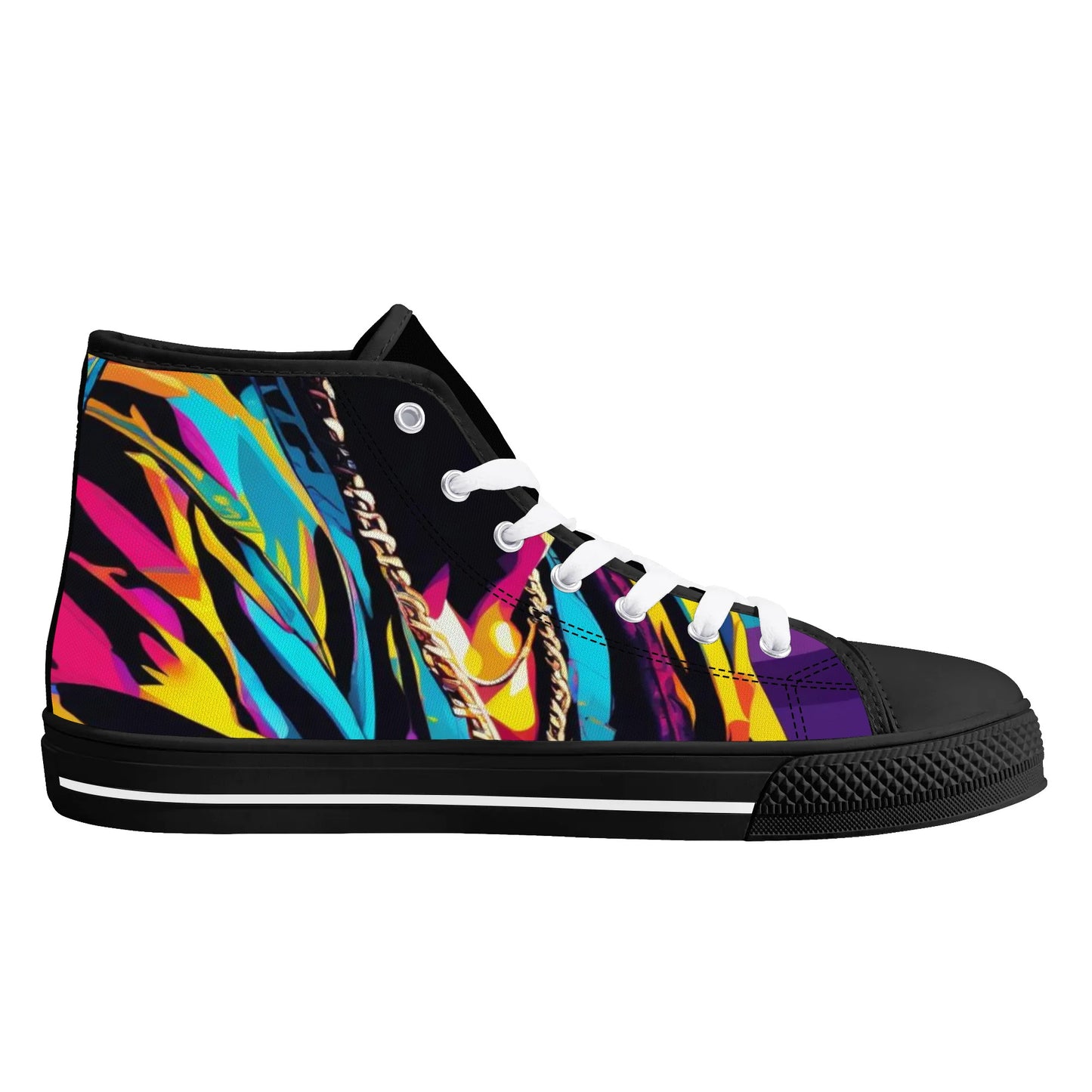 Mens High Top Canvas Shoes - Customized Tongue