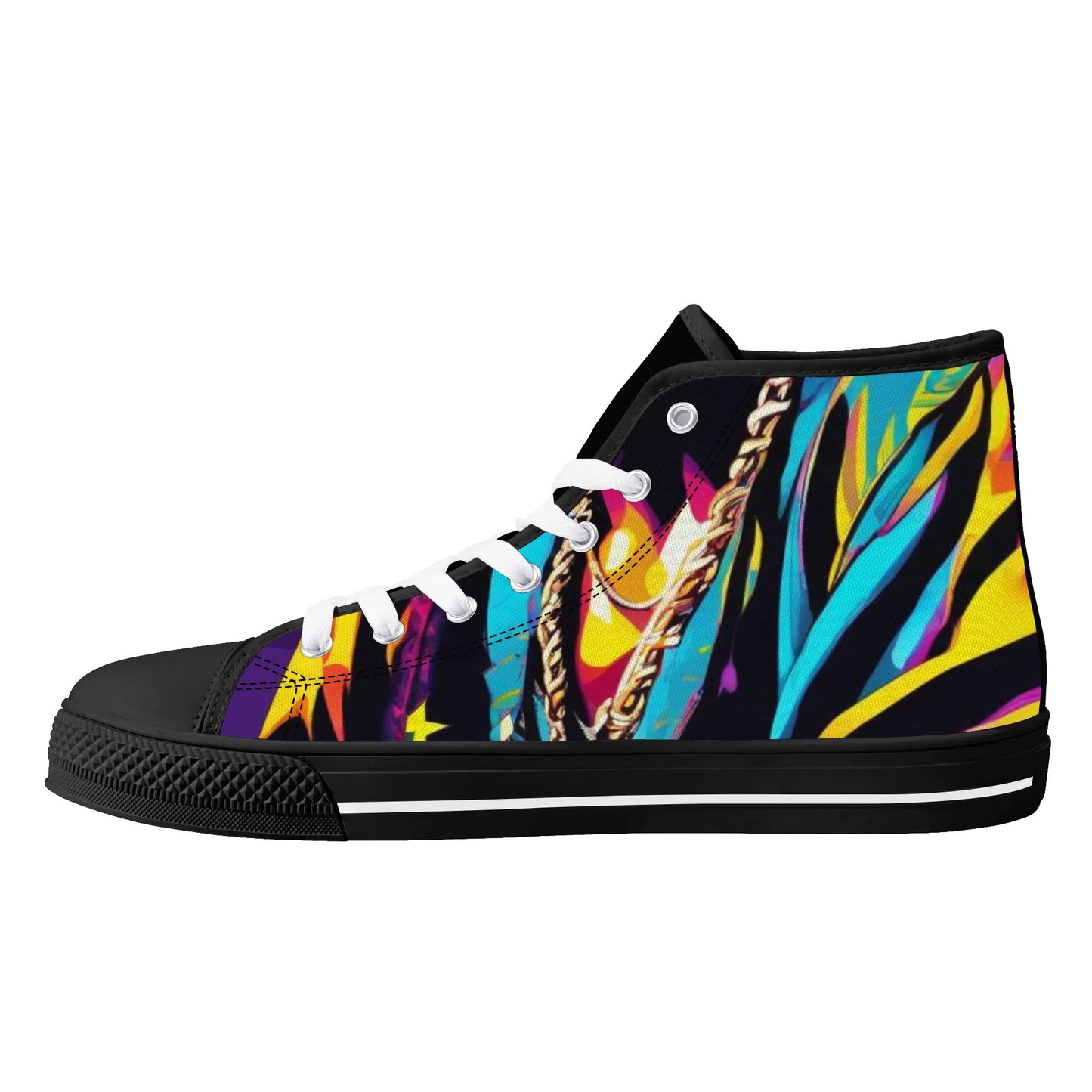 Mens High Top Canvas Shoes - Customized Tongue