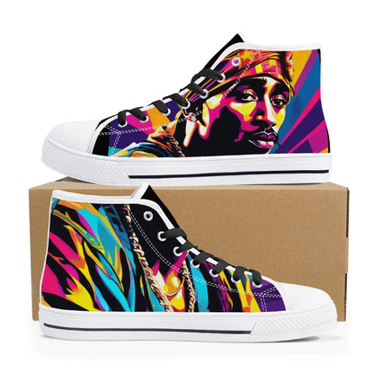 Mens High Top Canvas Shoes - Customized Tongue