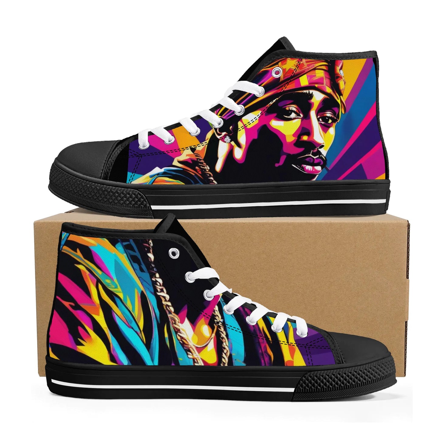 Mens High Top Canvas Shoes - Customized Tongue