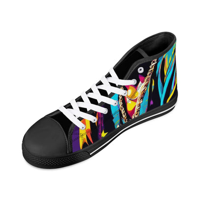 Mens High Top Canvas Shoes - Customized Tongue