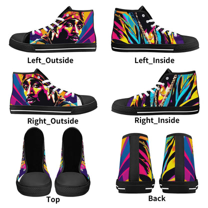 Mens High Top Canvas Shoes - Customized Tongue