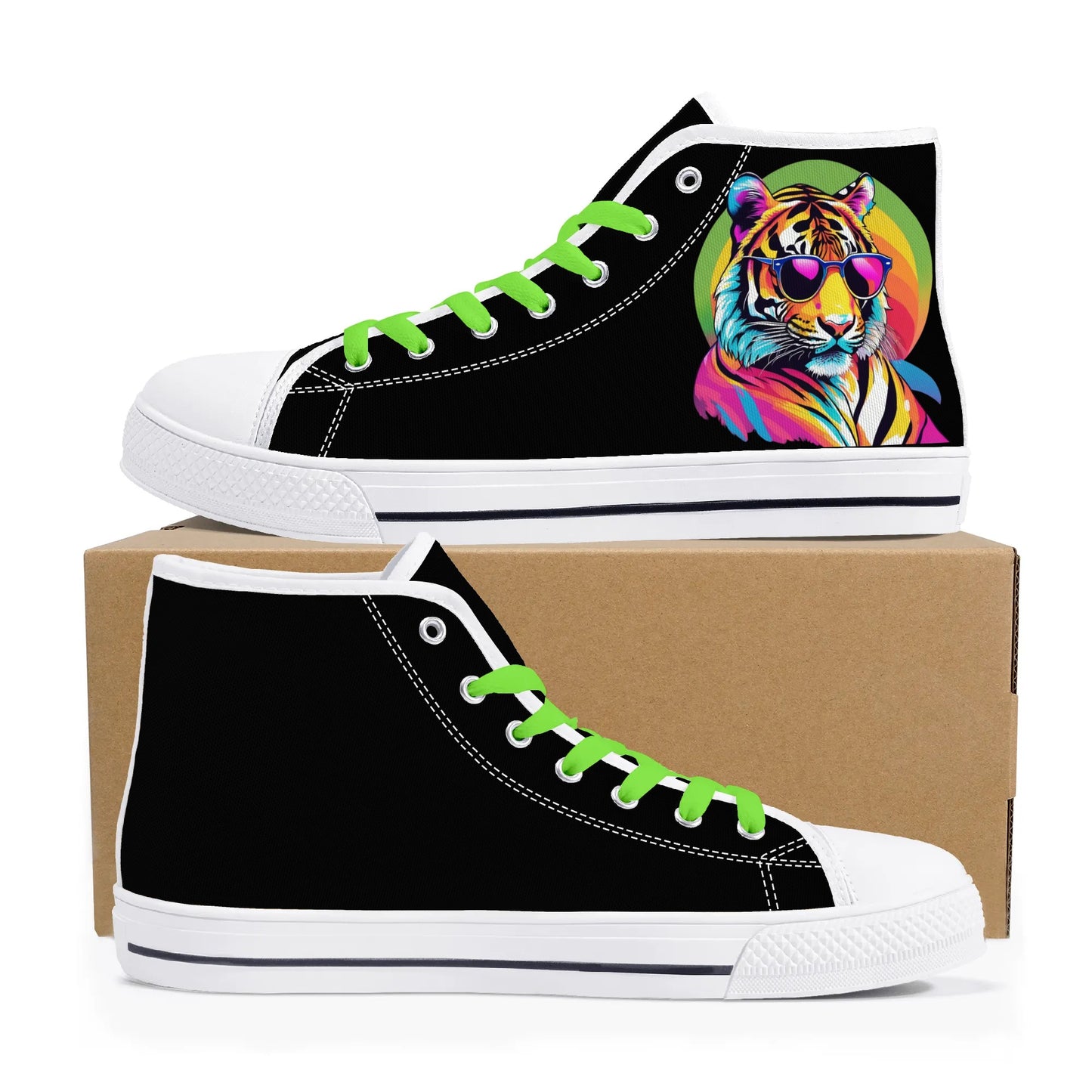 Mens High Top Canvas Shoes - Customized Tongue