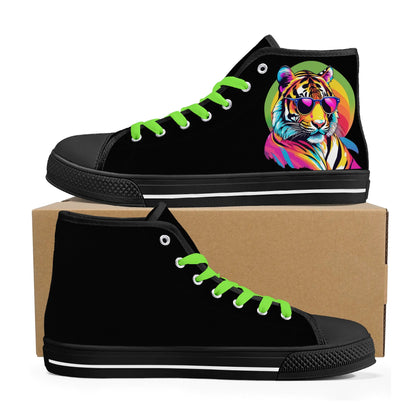 Mens High Top Canvas Shoes - Customized Tongue