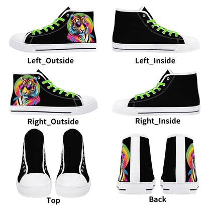 Mens High Top Canvas Shoes - Customized Tongue