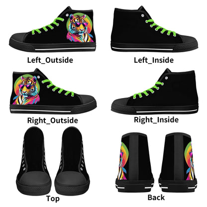 Mens High Top Canvas Shoes - Customized Tongue