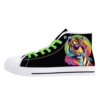 Mens High Top Canvas Shoes - Customized Tongue