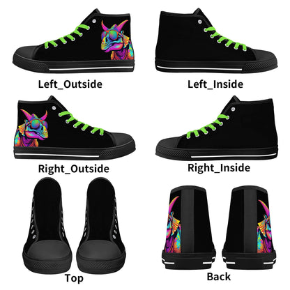 Mens High Top Canvas Shoes - Customized Tongue