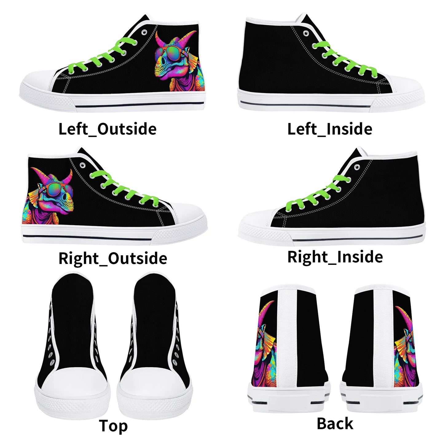 Mens High Top Canvas Shoes - Customized Tongue