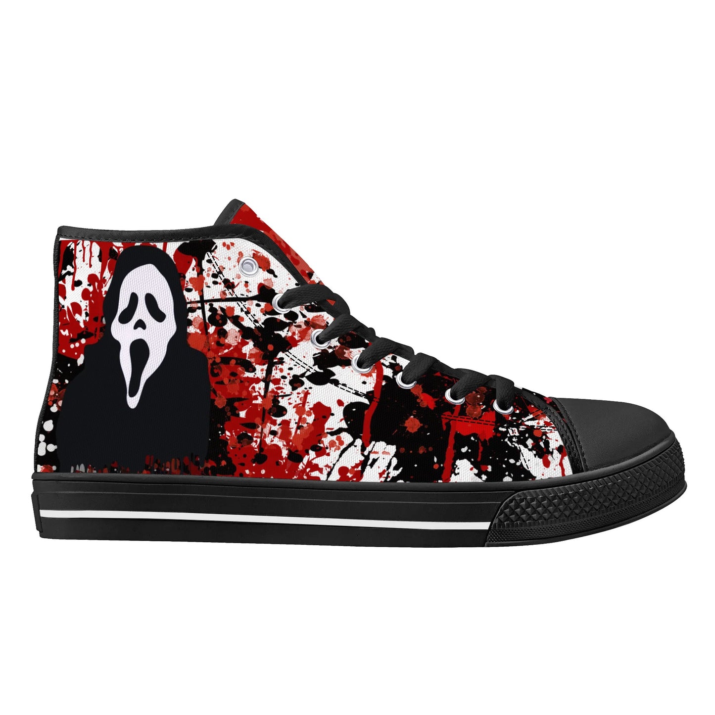 "Halloween", Screaming Ghost Face, Scream- Mens High Top Canvas Shoes