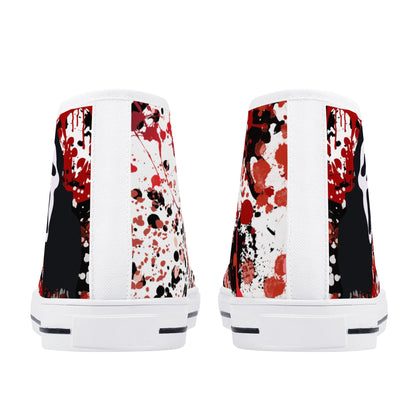 "Halloween", Screaming Ghost Face, Scream- Mens High Top Canvas Shoes