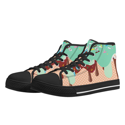 Mens High Top Canvas Shoes - Customized Tongue