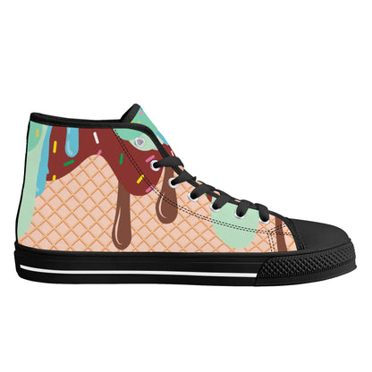 Mens High Top Canvas Shoes - Customized Tongue